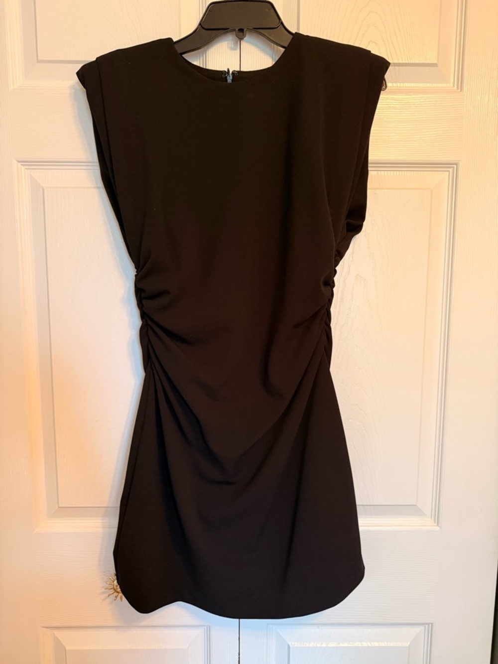 ANTONIO MELANI Black Mini Dress with Ruched Sides